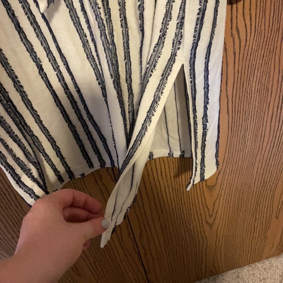 NWT LOFT dress, midi length, cream with navy eyelash stripes. Perfect for work! - Picture 4 of 4